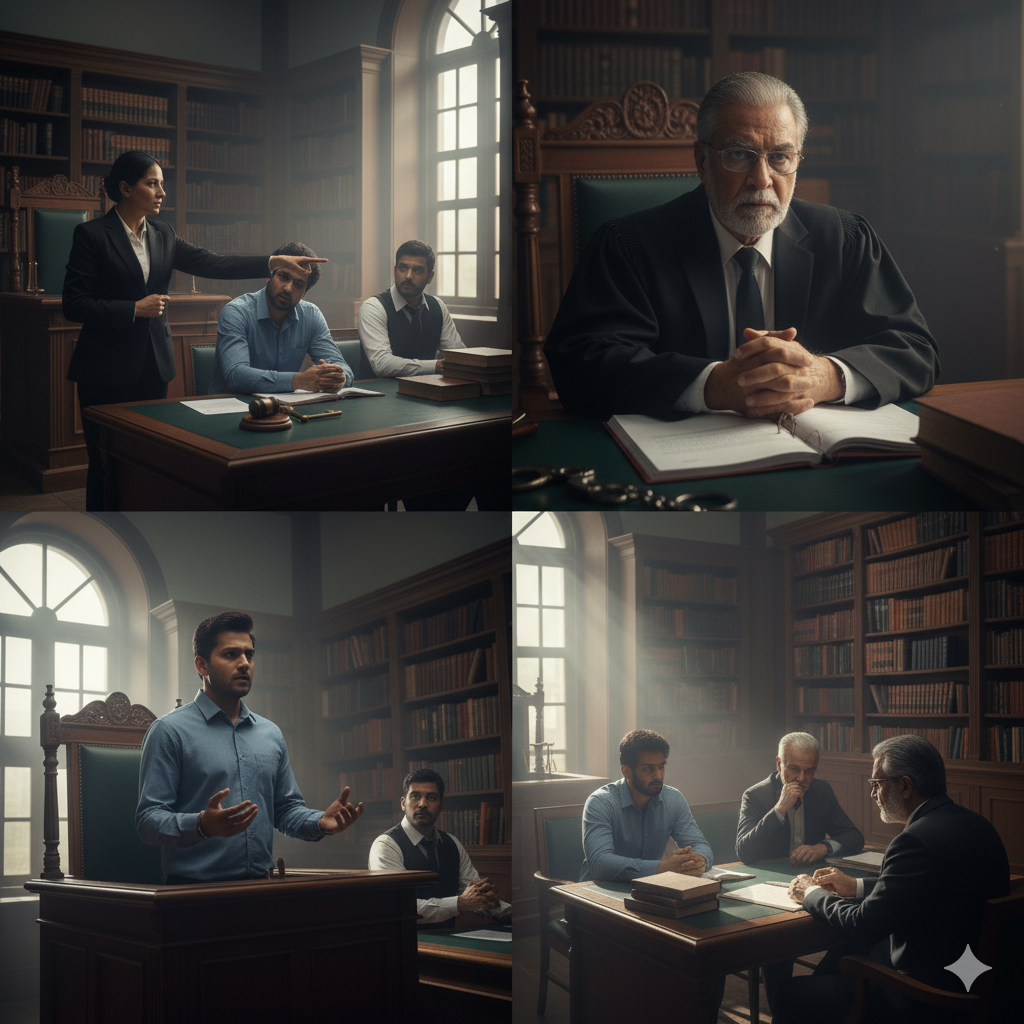 A person signing a First Information Report (FIR) at a police station, with a police officer in the background.